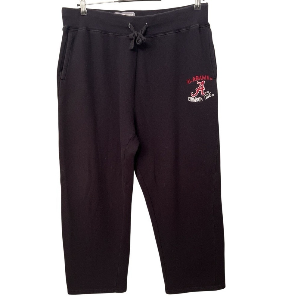 e5 Alabama Crimson Tide Men's 2XL Drawstring Black Sweatpants Heavy Embroidered